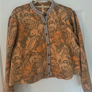 Women's Floral Jacket in Orange and Brown